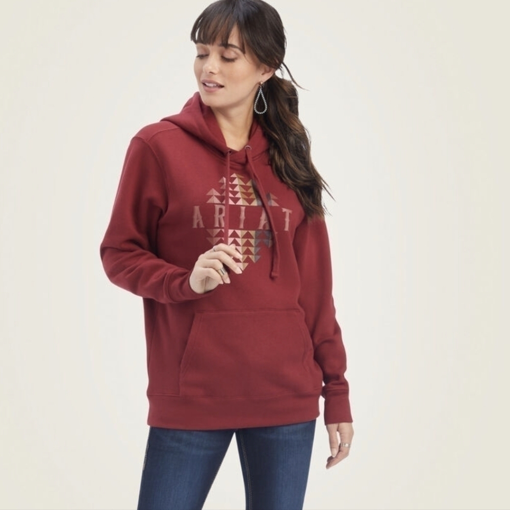 Ariat REAL Beartooth Hoodie Rouge Red WESTERN country sweatshirt